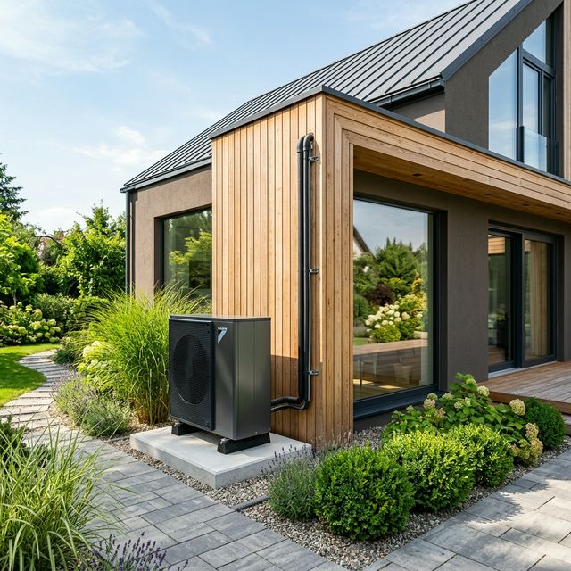 Pompe à chaleur extérieure installée — Les Installateurs